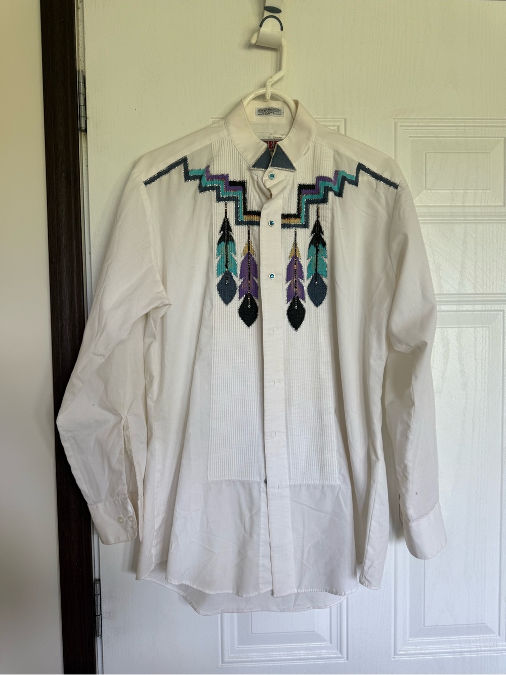 2 for $30 sale: Vintage Wanted by Beads Beautiful Western-style tuxedo shirt.